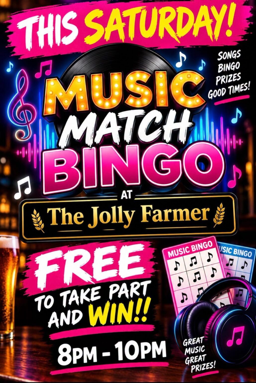 music match bingo at the jolly farmer